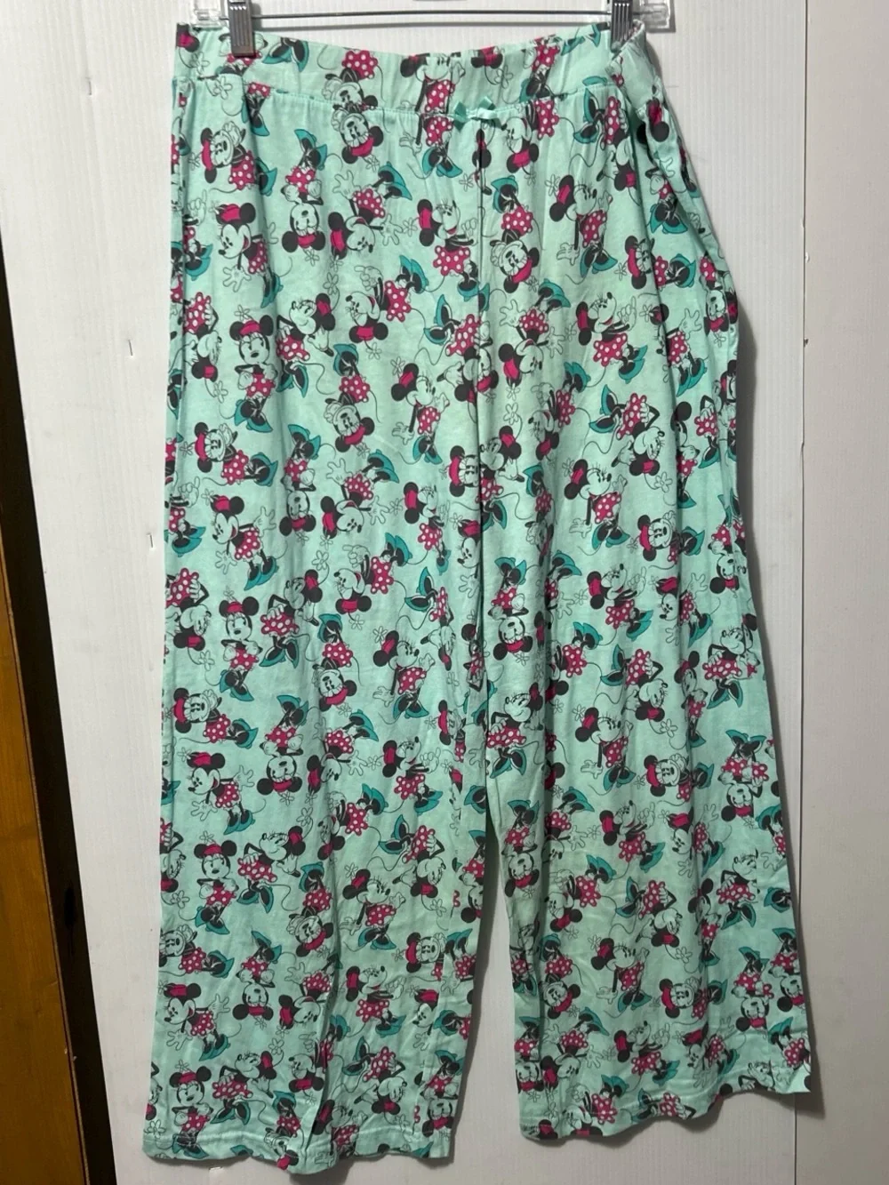 Disney Mint Green Minnie Mouse Pajama Pants with Pink Accents - Picture 1 of 5